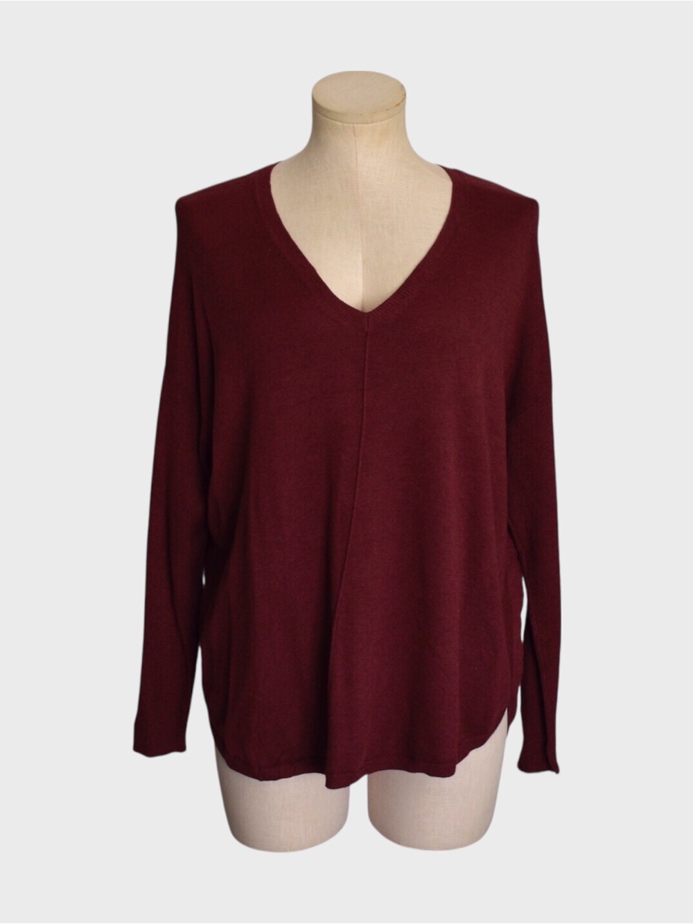Trouve Soft V Neck Relaxed Pullover Sweater
